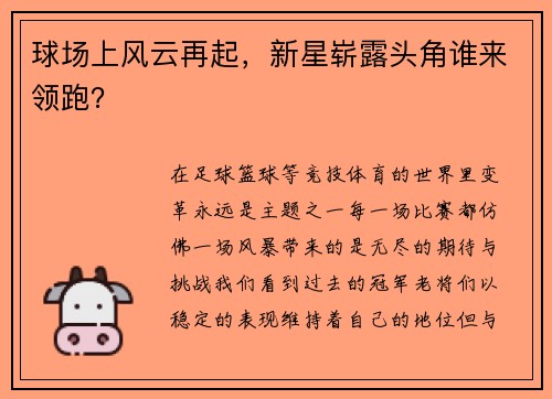 球场上风云再起，新星崭露头角谁来领跑？